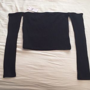 Kendall and Kylie Off the Shoulder Long Sleeve Top